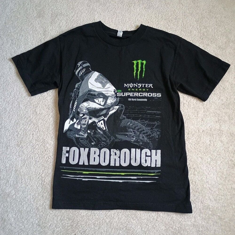Monster Energy Supercross 2018 Tour T shirt Black Size S Men Double Sided MINT!